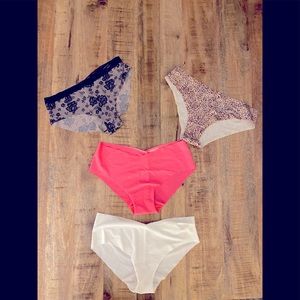 4 VS VICTORIAS SECRET SEAMLESS PANTY BUNDLE